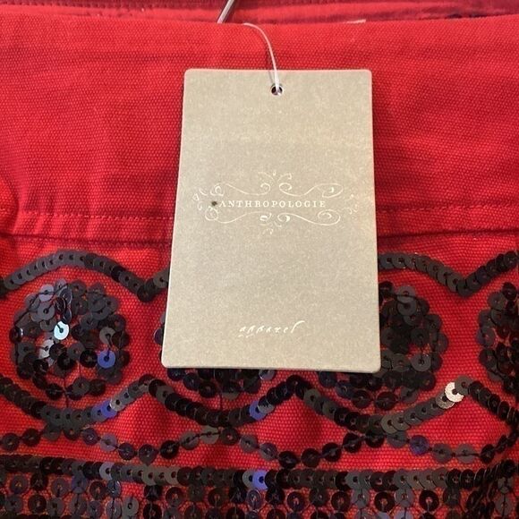 NWT Anthropologie Moulinette Soeurs Sequined Suelta Skirt Crimson Great Gatsby 4 - Picture 3 of 8